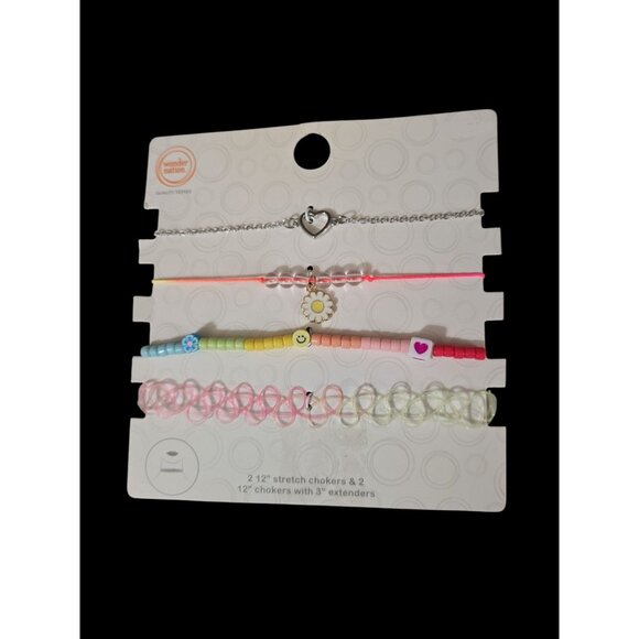 Wonder Nation Kids Daisy Choker and Necklace Set - 4 Pack Multi-color - Picture 1 of 1